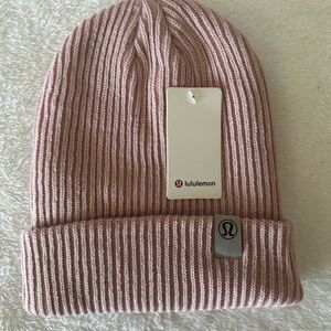 Pink Ribbed Beanie